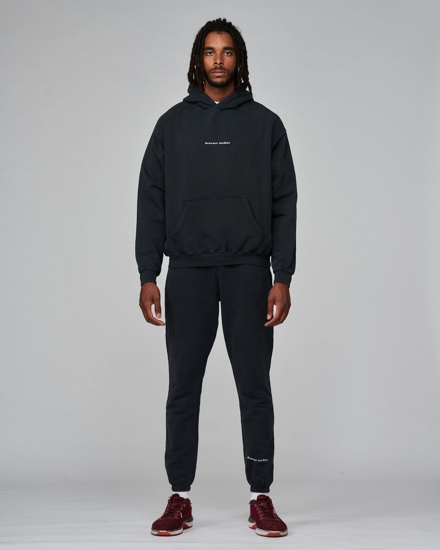 Essential Hoodie Black washed