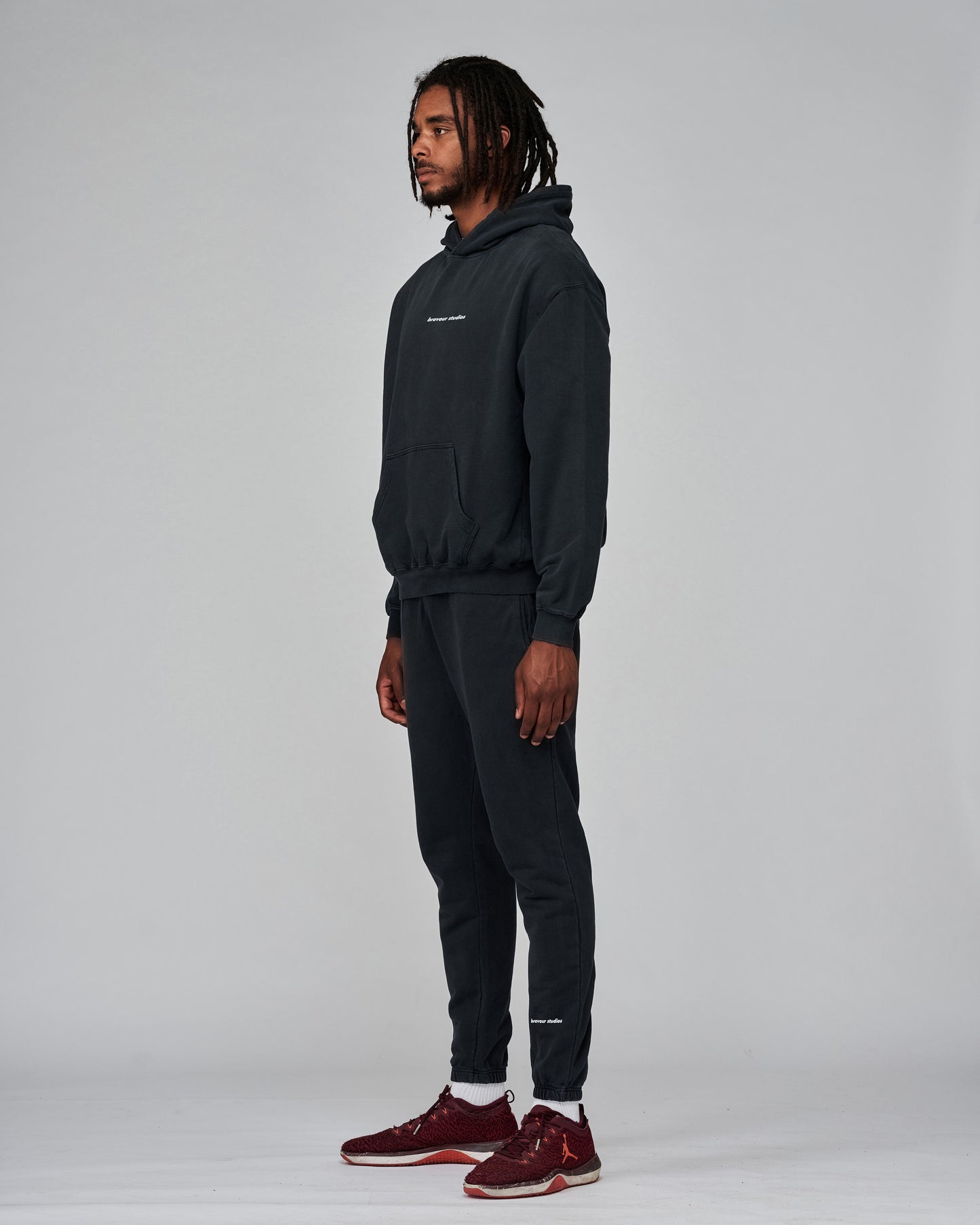 Essential Hoodie Black washed