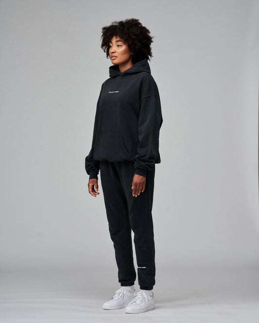 Essential Hoodie Black washed